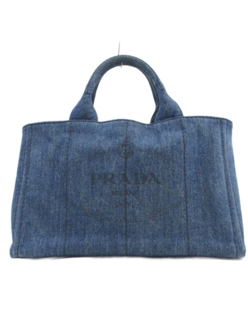 Prada Canapa Denim Tote Bag Shoulder 2-Way Blue